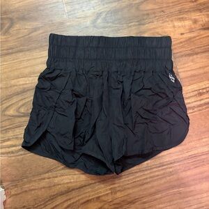 FP Movement Black Women's Smocked Waist Relaxed Shorts